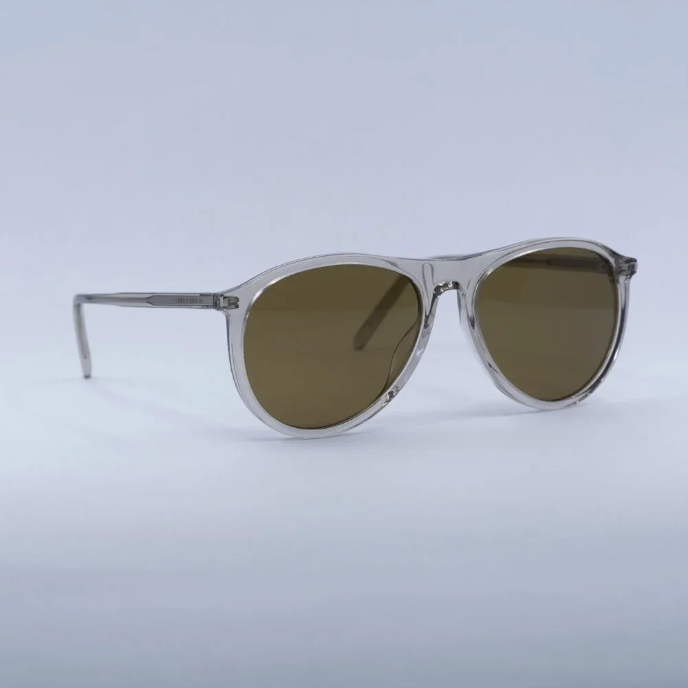 Saint Laurent SL667 004 Sunglasses Beige Aviator Frame, Brown Lenses - Picture 4 of 11